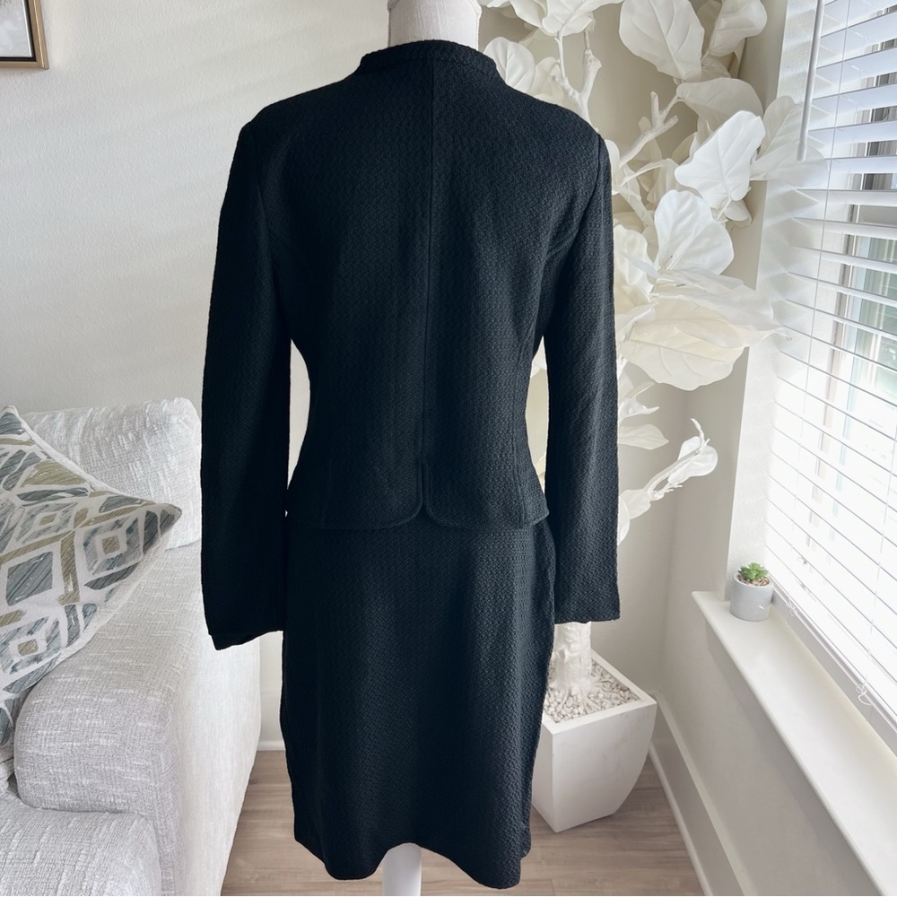 St John Elegant Black Women's Wool Skirt And Blazer Suit Size 10 - Picture 4 of 7